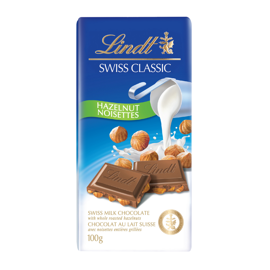 Chocolate Lindt Swiss Classic Tableta Milk Con Avellanas 100 Gr. Conyntra  Fine Food